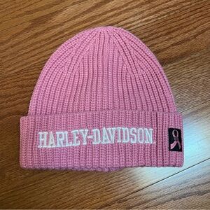 Harley Davidson pink label breast cancer beanie hat